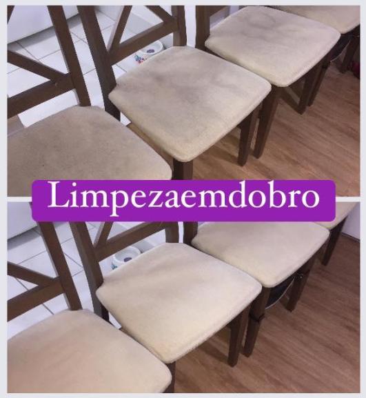 lavagem e limpeza de cadeiras feito pela limpeza em dobro