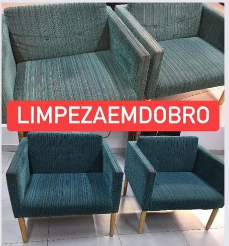 limpeza de poltrornas feito pela limpeza em dobro